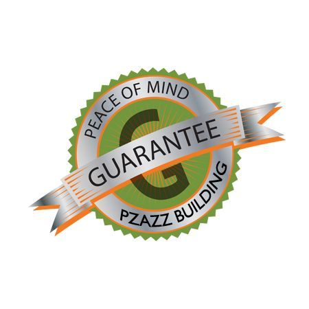 A peace of mind guarantee badge for pzazz building