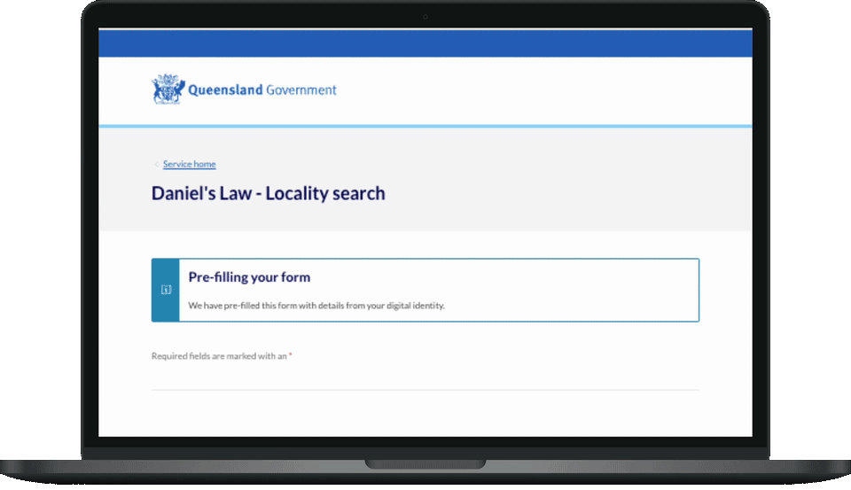 Interface of the Daniel's Law public register, designed and developed by Patient Zero for the Queensland Government.