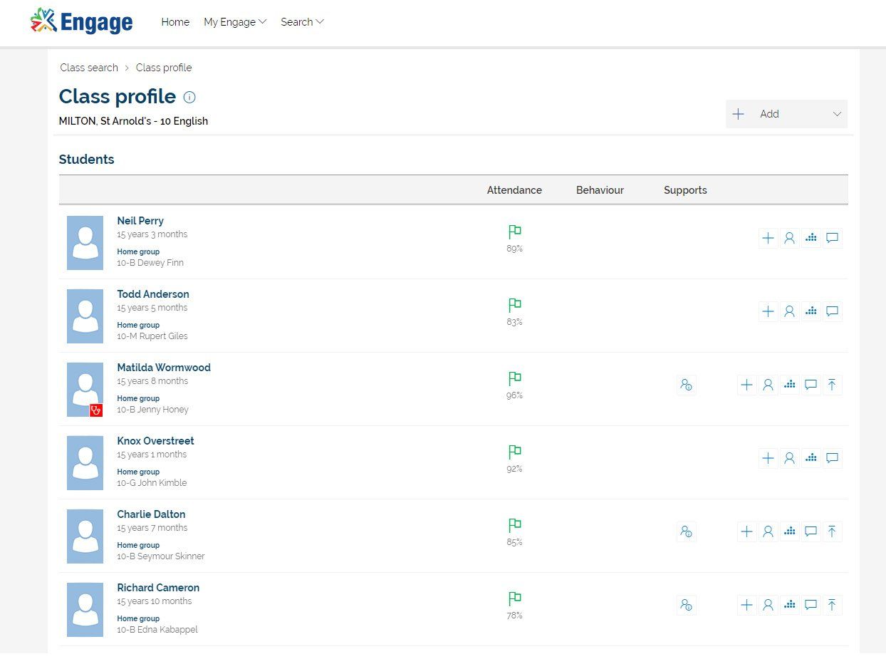 Brisbane Catholic Education - Secure, WCAG 2.1 Compliant Class Profile User Interface developed by Patient Zeroa
