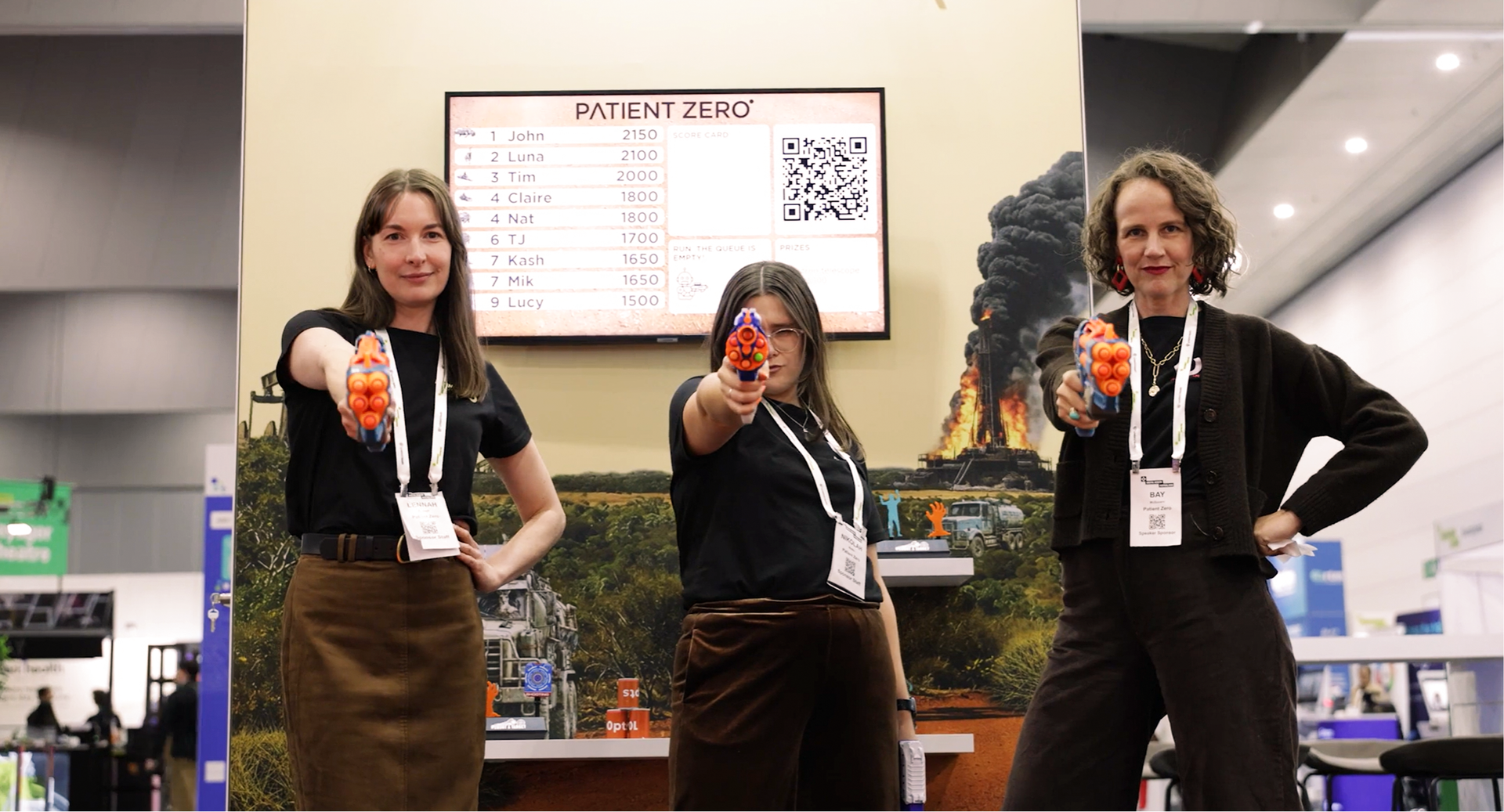 Patient Zero software developers and product owners at the DHF 2025 booth.
