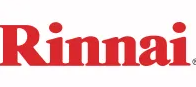 Rinnai logo in red text on a white background