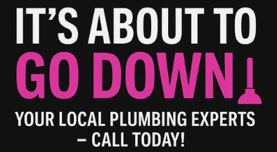 Plumber in red shirt fixing sink pipes with tools inside white cabinet.