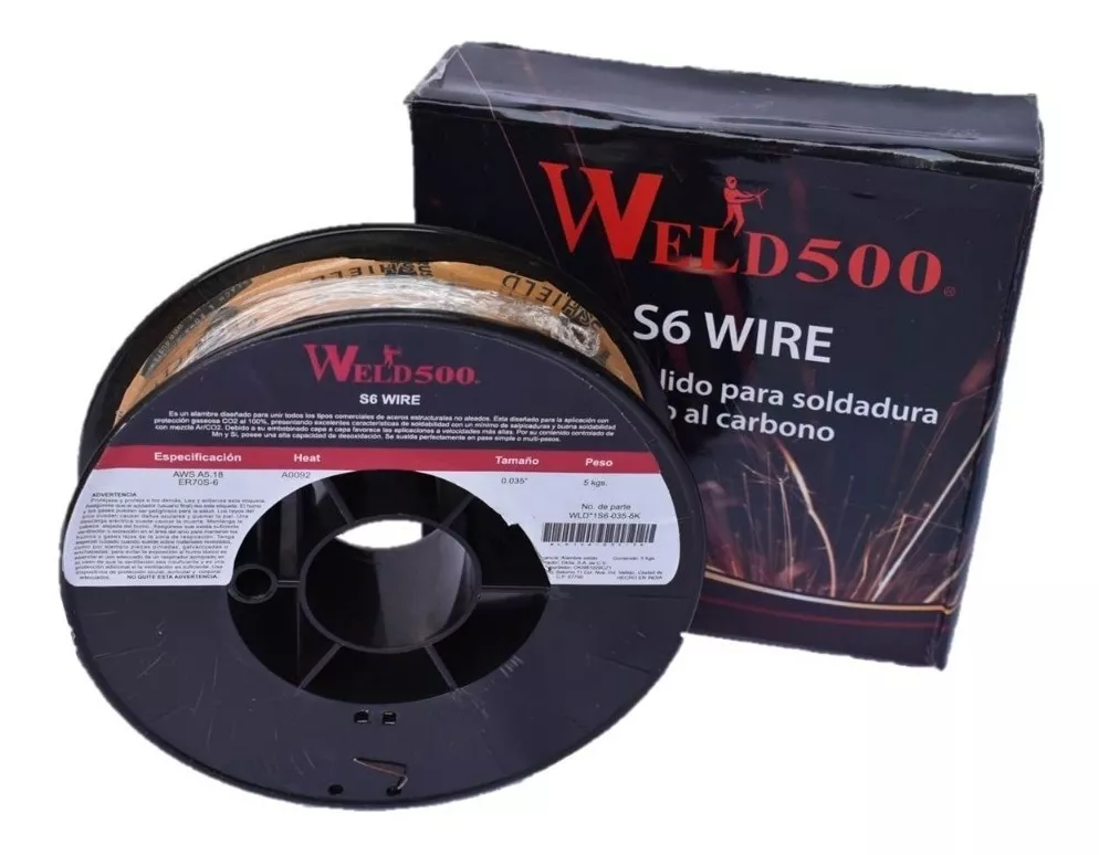 WELD 500 S6 WIRE ALAMBRE SOLIDO PARA SOLDADURA ACERO AL CARBONO