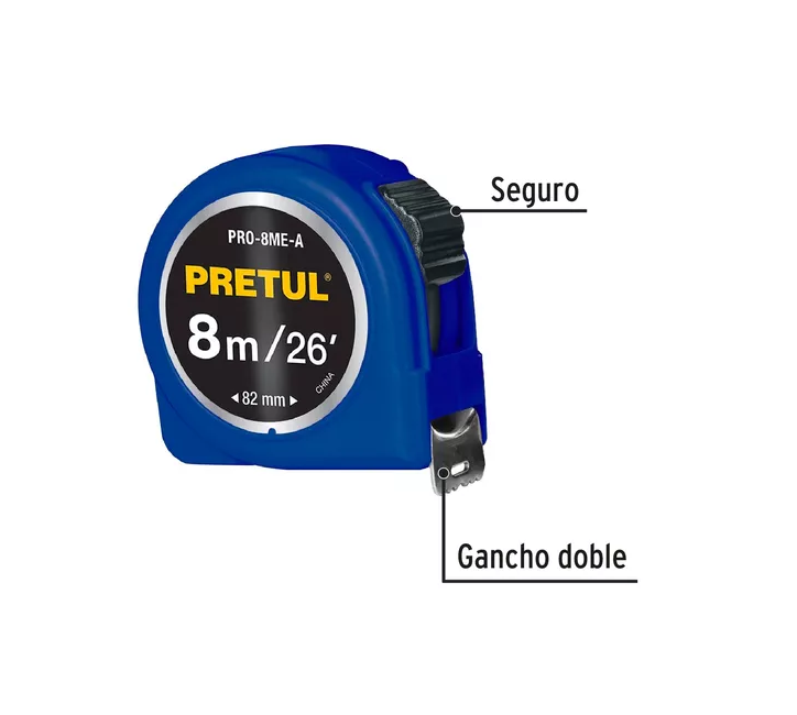 FLEXOMETRO 8M EN DISPLAY BOX 6 PZA PRETUL