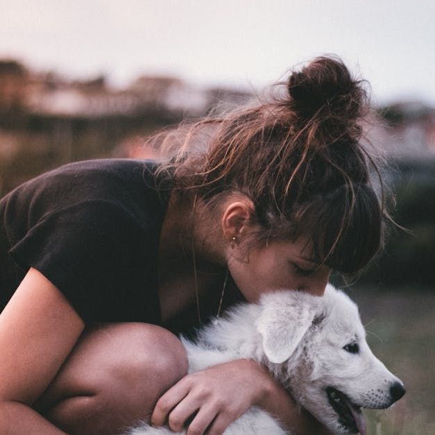 pet owner and dog