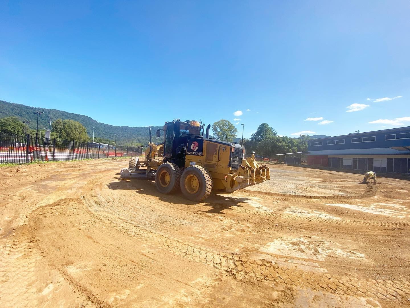 Construction Site With Excavator, Concrete Mixers — Terranovus Earthworks & Plant Hire in Cairns City, QLD