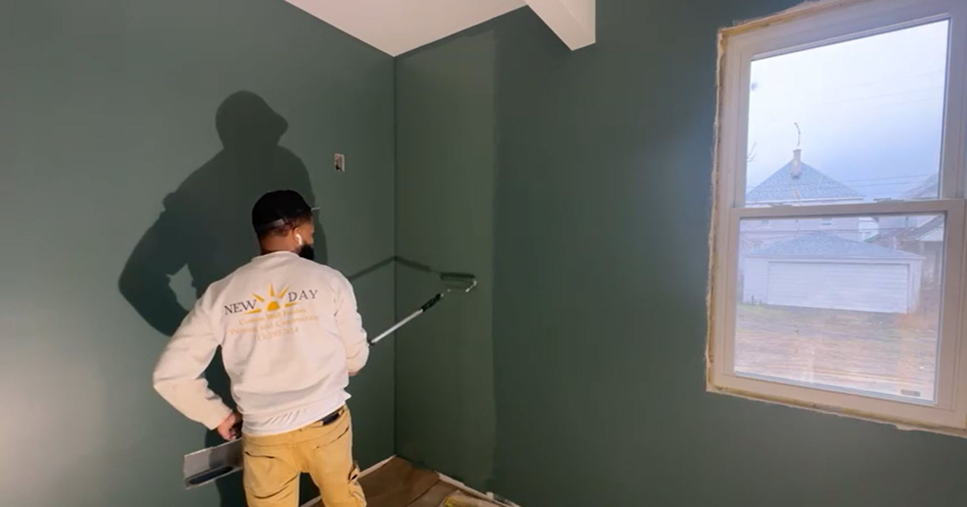 A historical detroit home with green accent walls