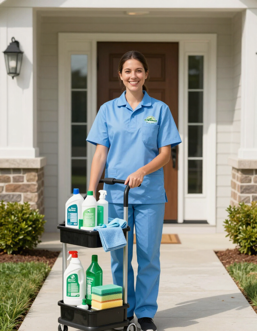 Top Tier Cleaning professional at a suburban Columbus home