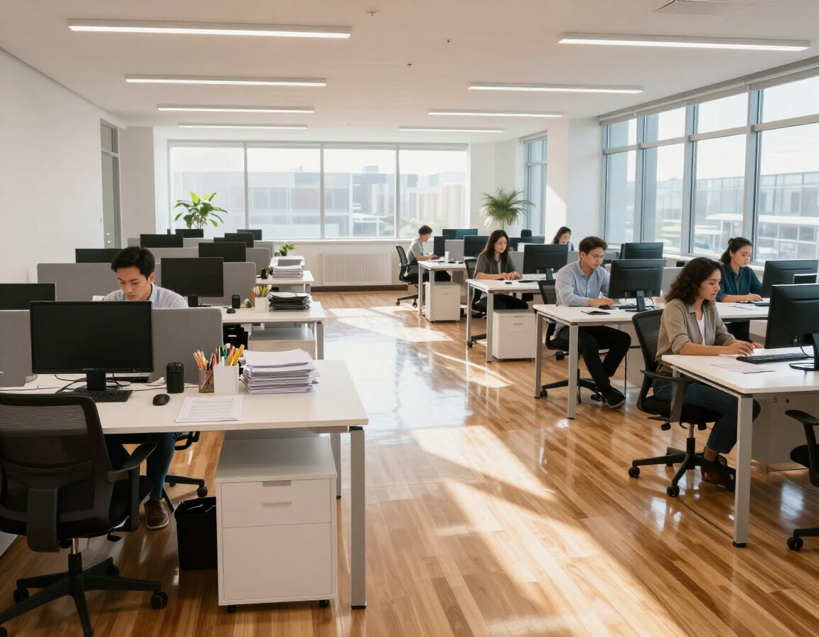 Freshly cleaned open-plan Columbus office