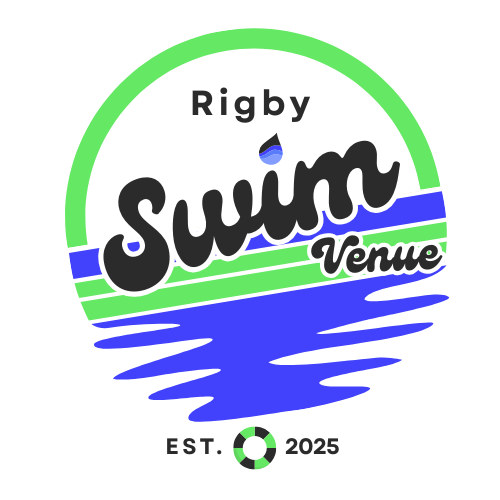Logo for Rigby Swim Venue: A circular design with text