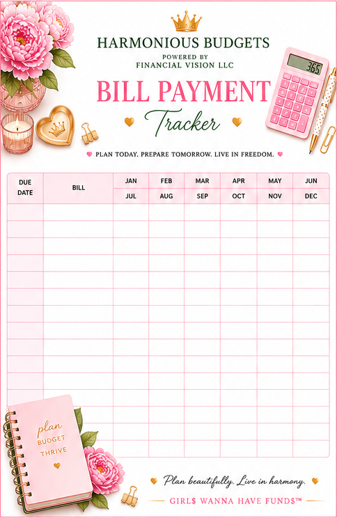 Harmonious Budgets Bill Payment Printable