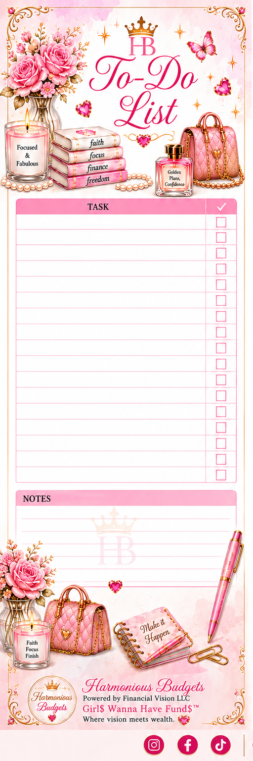 Harmonious Budgets To-Do List Printable