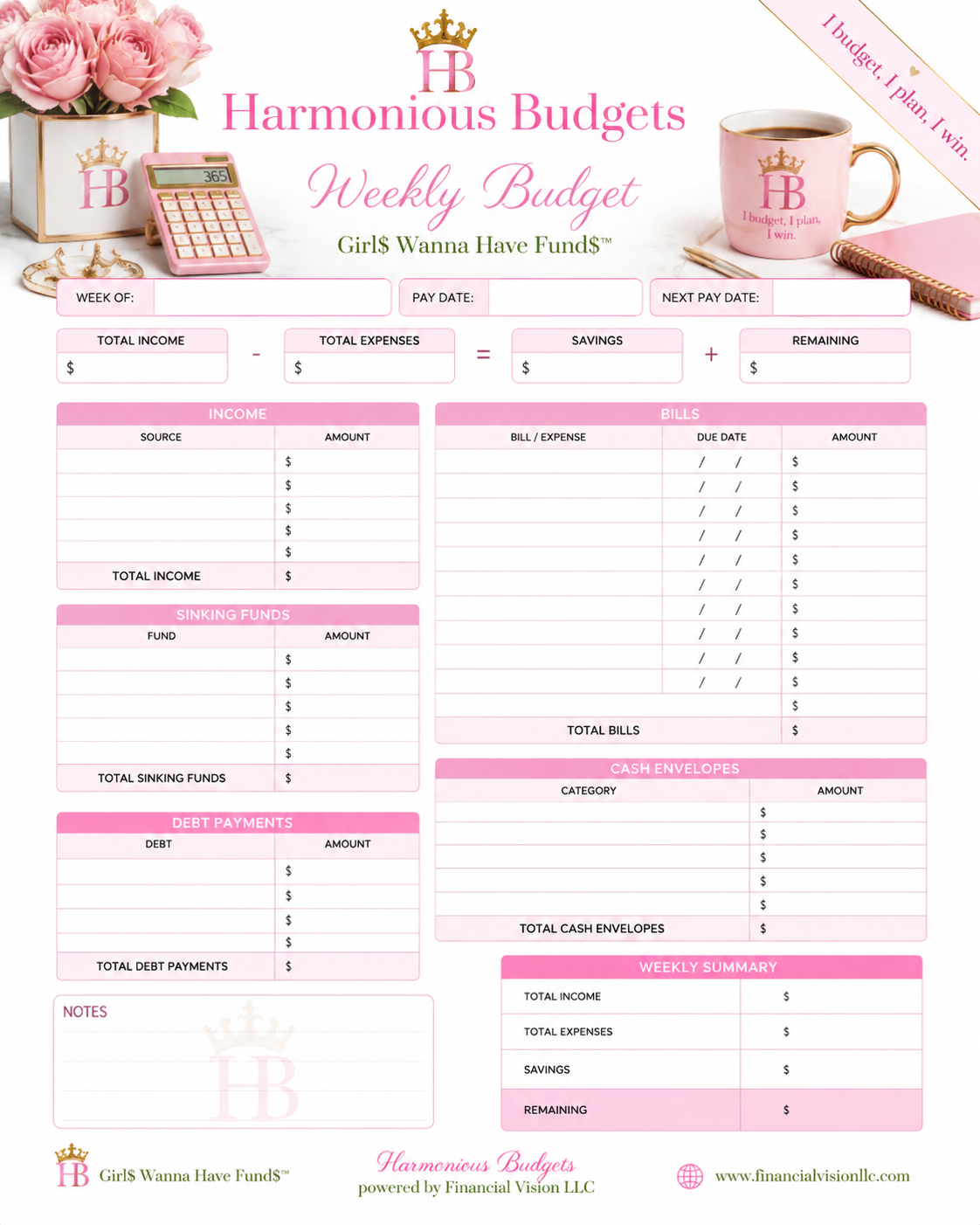 Weekly Paycheck Budget