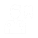 It is a drawing of a person with a tooth in their mouth.