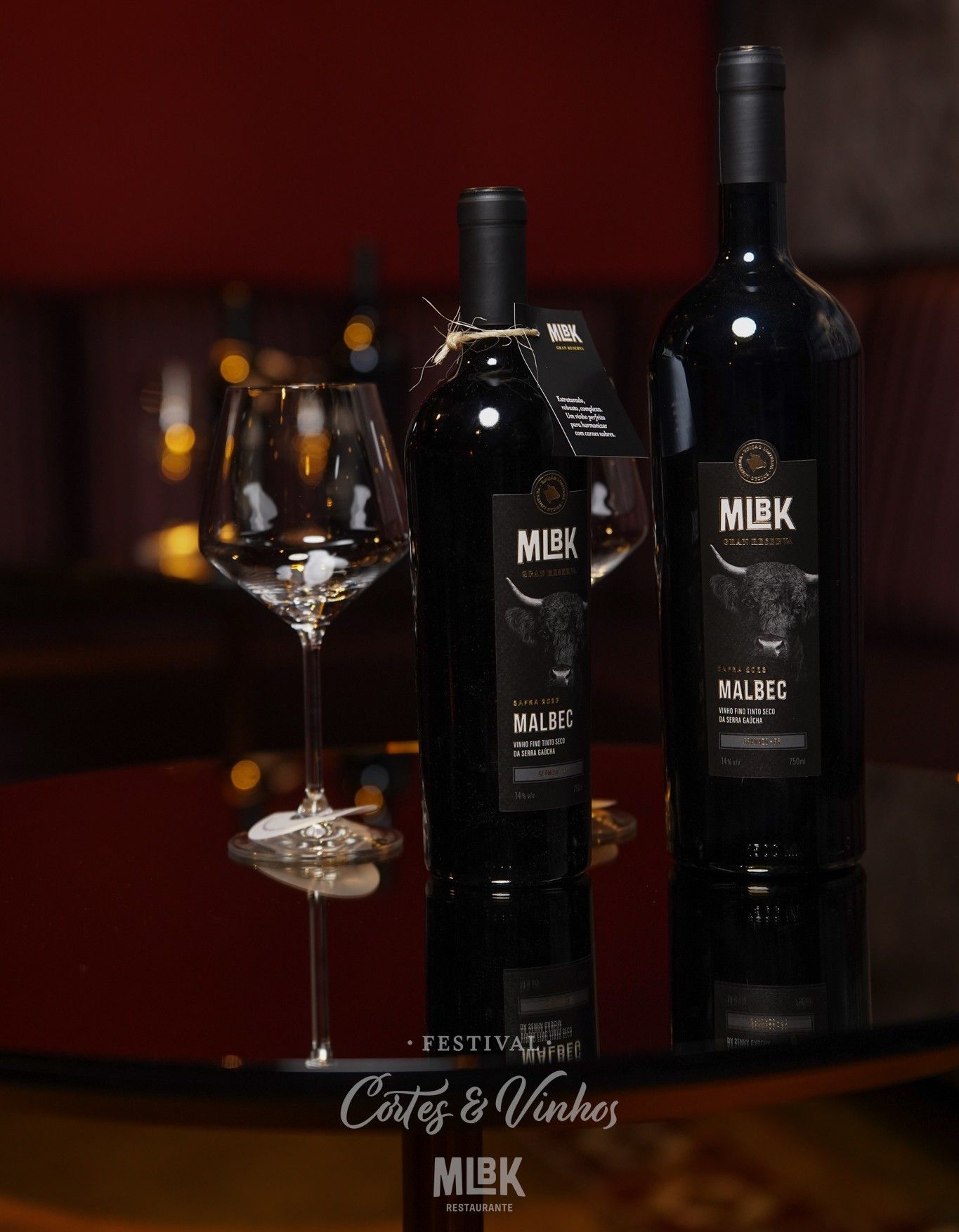 Vinho MLBK Gran Reserva Malbec Safra 2023, elaborado na Serra Gaúcha em parceria com a
Vinícola Luiz Argenta