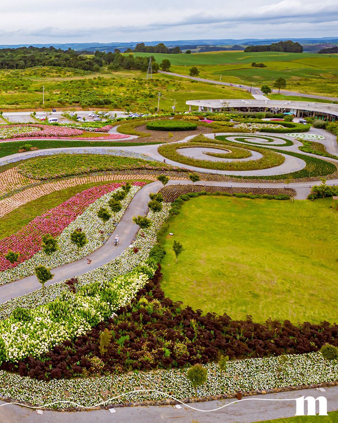 Vista aérea do Mátria Parque de Flores em São Francisco de Paula - Serra Gaúcha