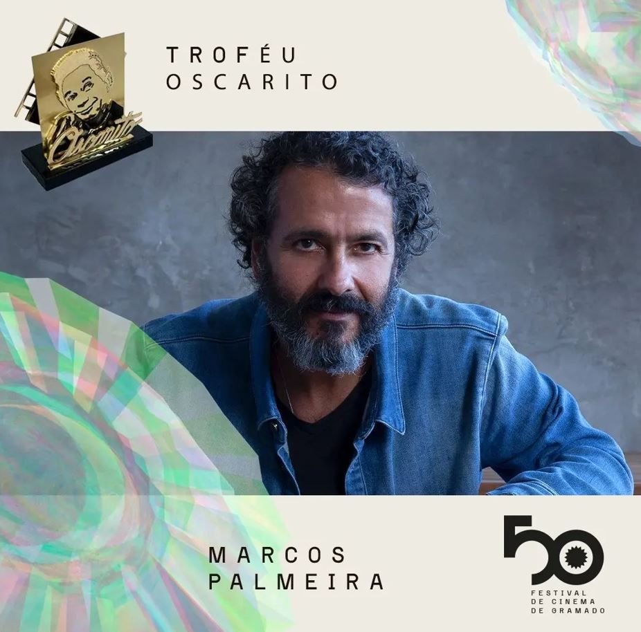 Ator Marcos Palmeira homenageado troféu Oscarito do Festival de Cinema de Gramado 2022