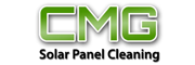 The logo for cmg solar panel cleaning is green and white.