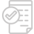 An icon of a check mark on a piece of paper.