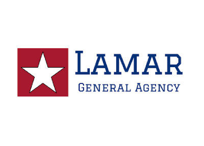 A lamar general agency logo with a star in a square