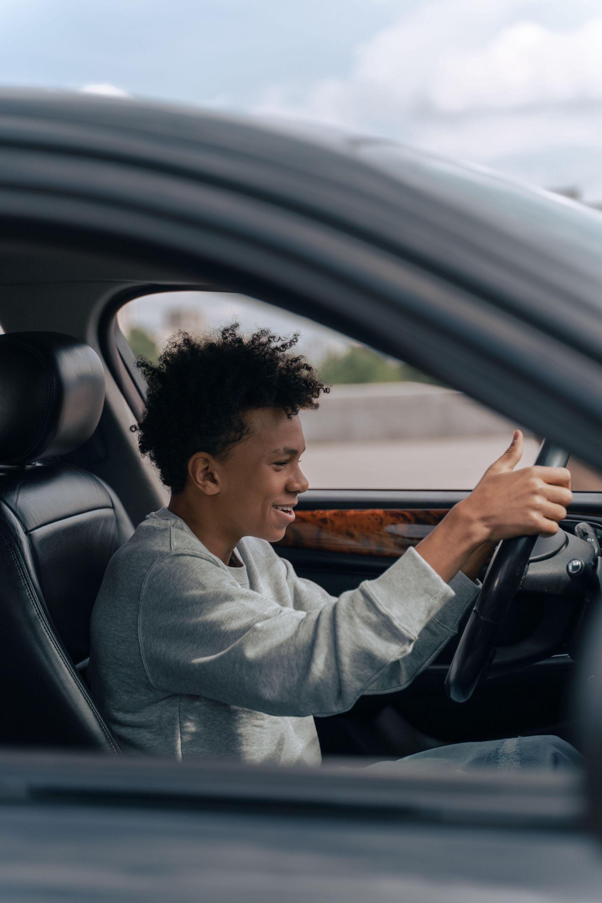 Texas teen driver at the wheel of a car