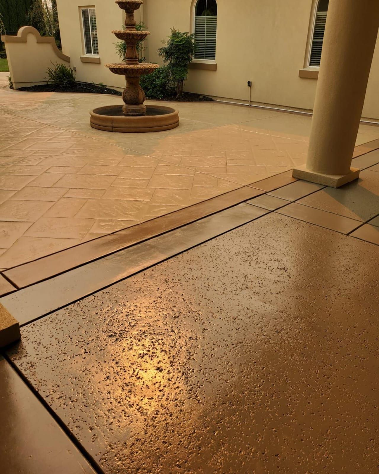 Stamped concrete patio project completed by Drago Inc. in Stockton, CA