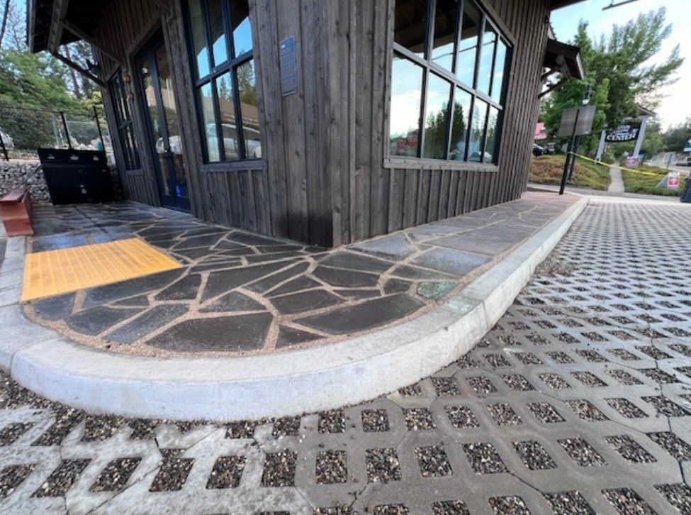 Stamped concrete on a commercial project in Lodi, CA