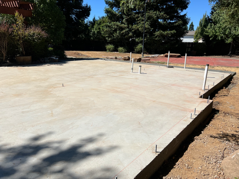 Concrete patio under construction by Drago Inc. in Ripon, CA