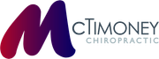 Logo for McTimmoney Chiropractic. Features a stylized, gradient