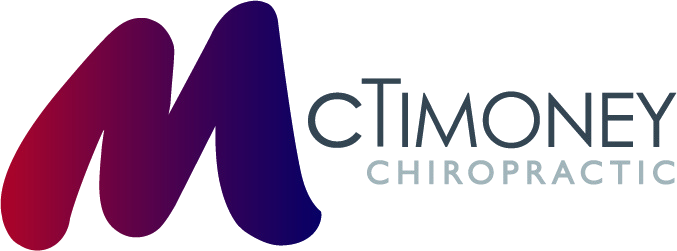 Logo for McTimmoney Chiropractic. Features a stylized, gradient