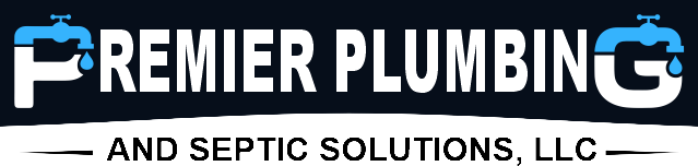 Premier Plumbing and Septic Solutions, LLC logo with blue and black text on a white background