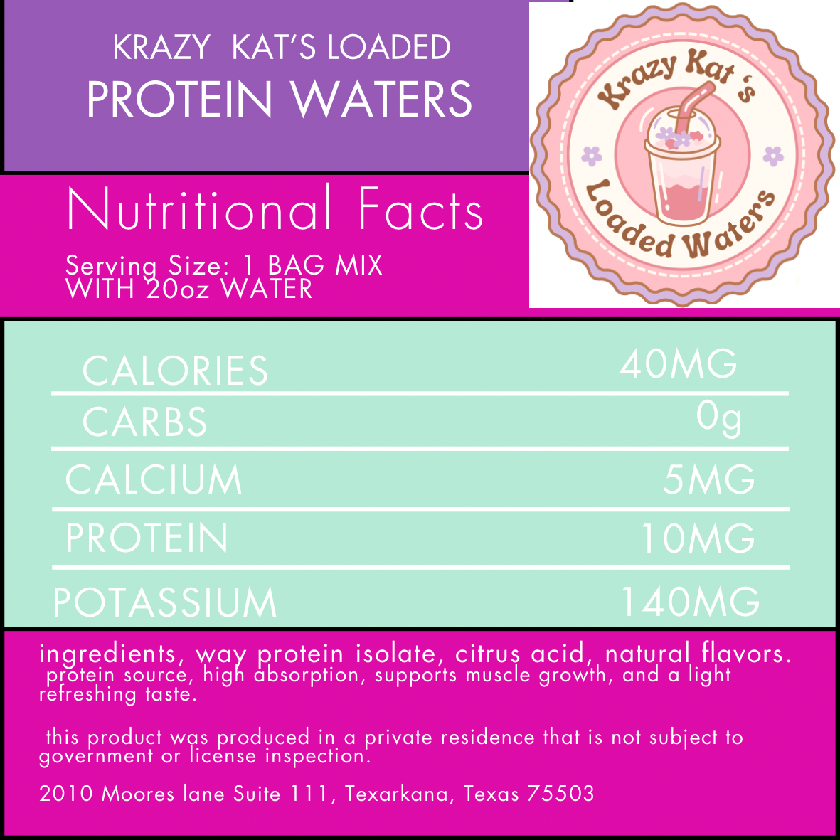 Buy Wellness Drink Products | Krazy Kat's Loaded Waters | Texarkana, TX