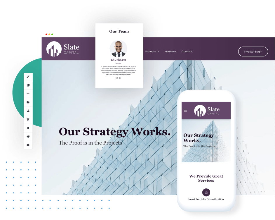 Slate Capital Template Desktop and Mobile Display