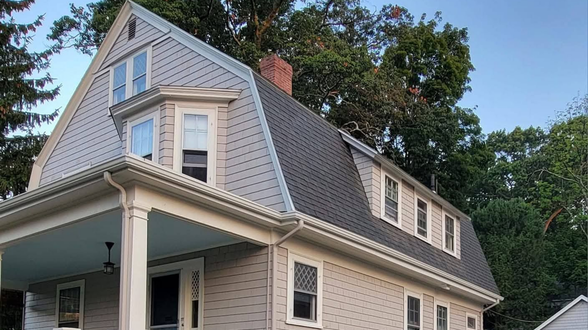 Freshly painted white colonial home in Melrose 