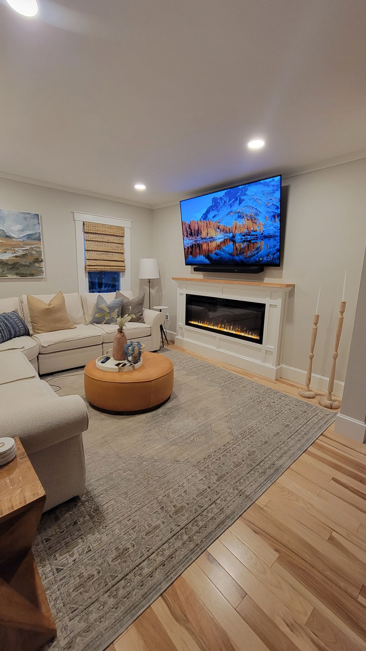 Home Renovation by Contractors in Melrose, MA. Pictured is the new livingroom.