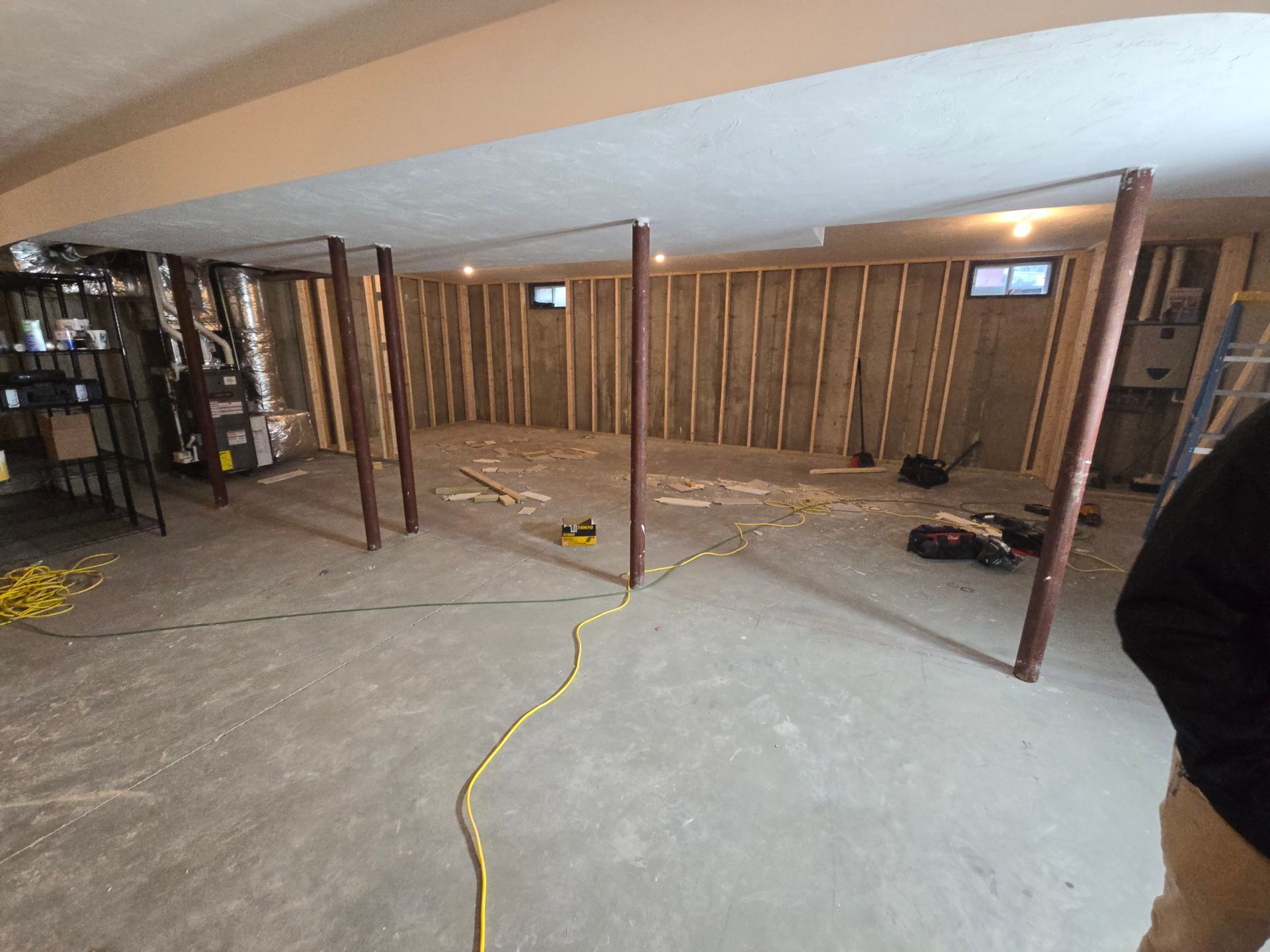 Basement Remodeling Project in Melrose, MA, by New England Painting and Contracting