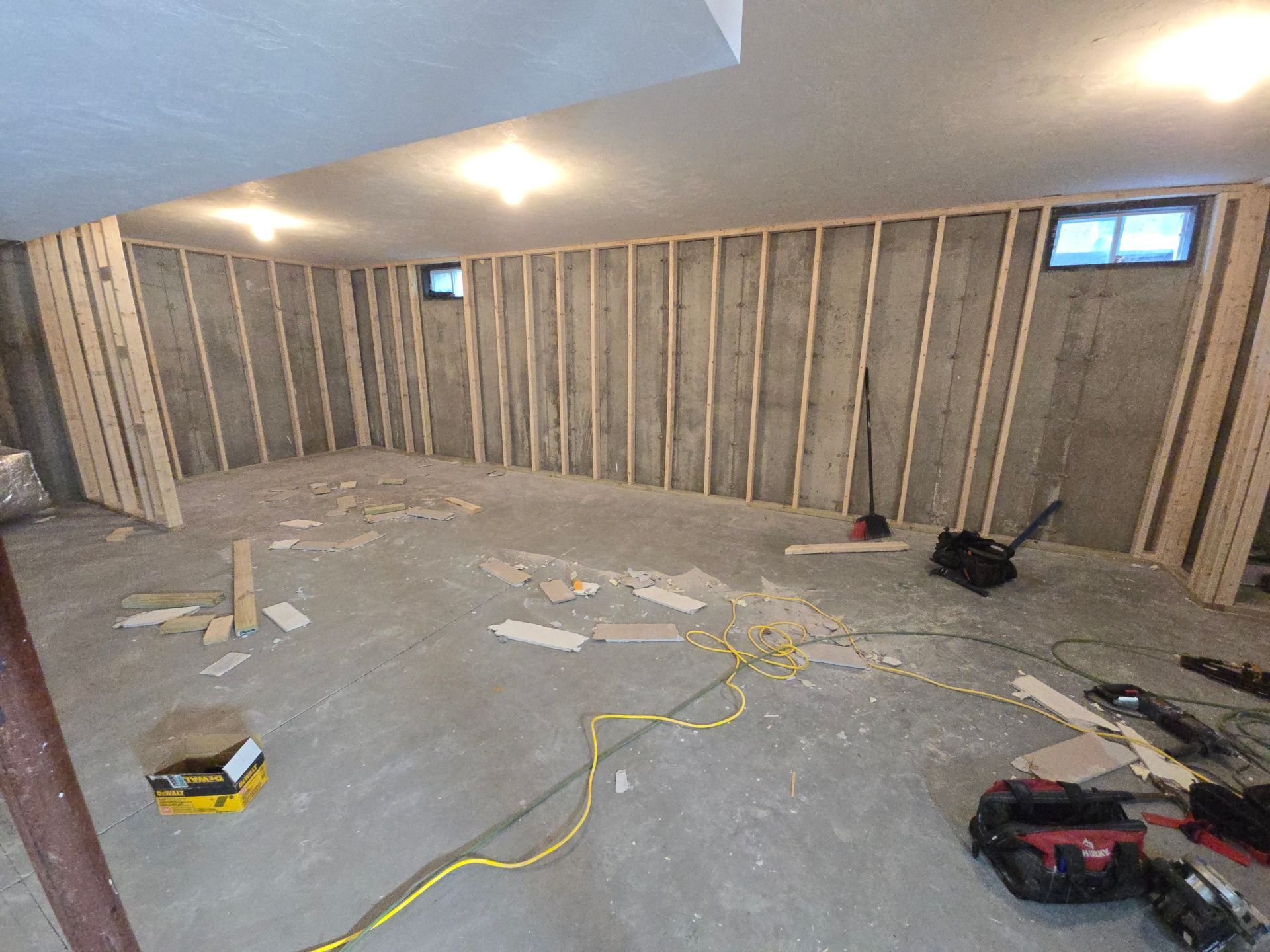 Basement Remodeling Project in Melrose, MA, by New England Painting and Contracting