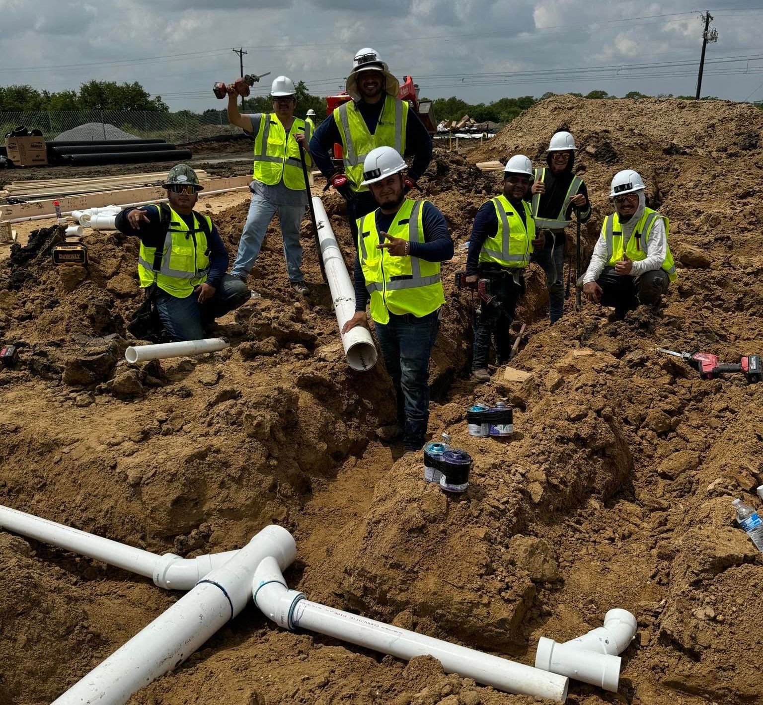 Heavy-duty commercial plumbing installation and piping system in a Coupland, TX facility.