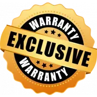 a sticker that says exclusive warranty on it