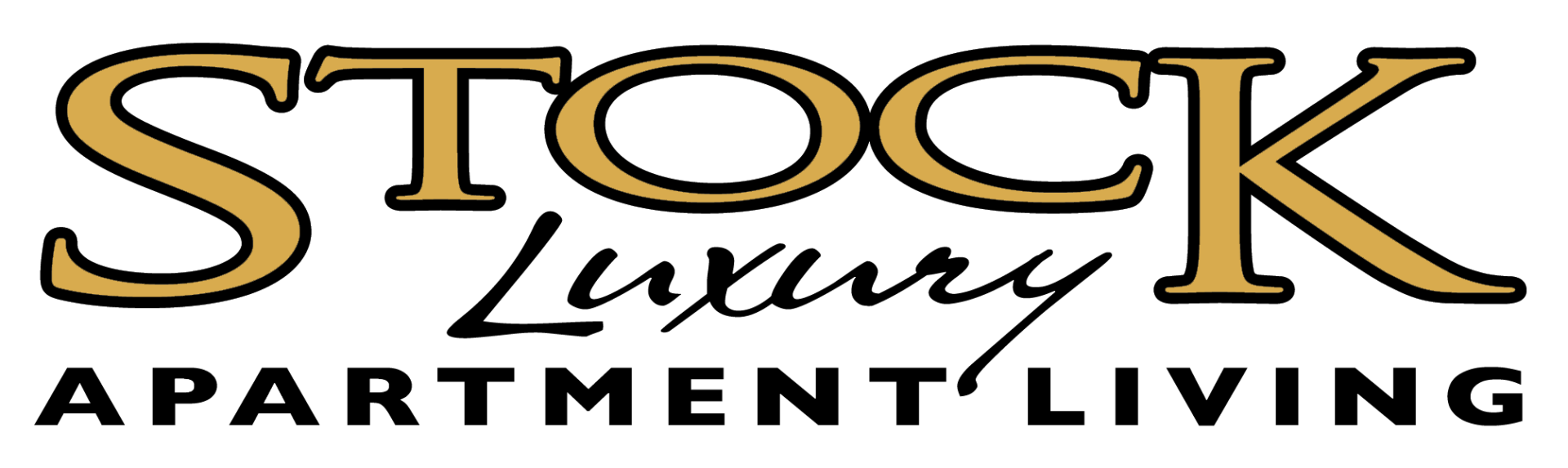 The logo for stock luxury apartment living is shown on a white background.