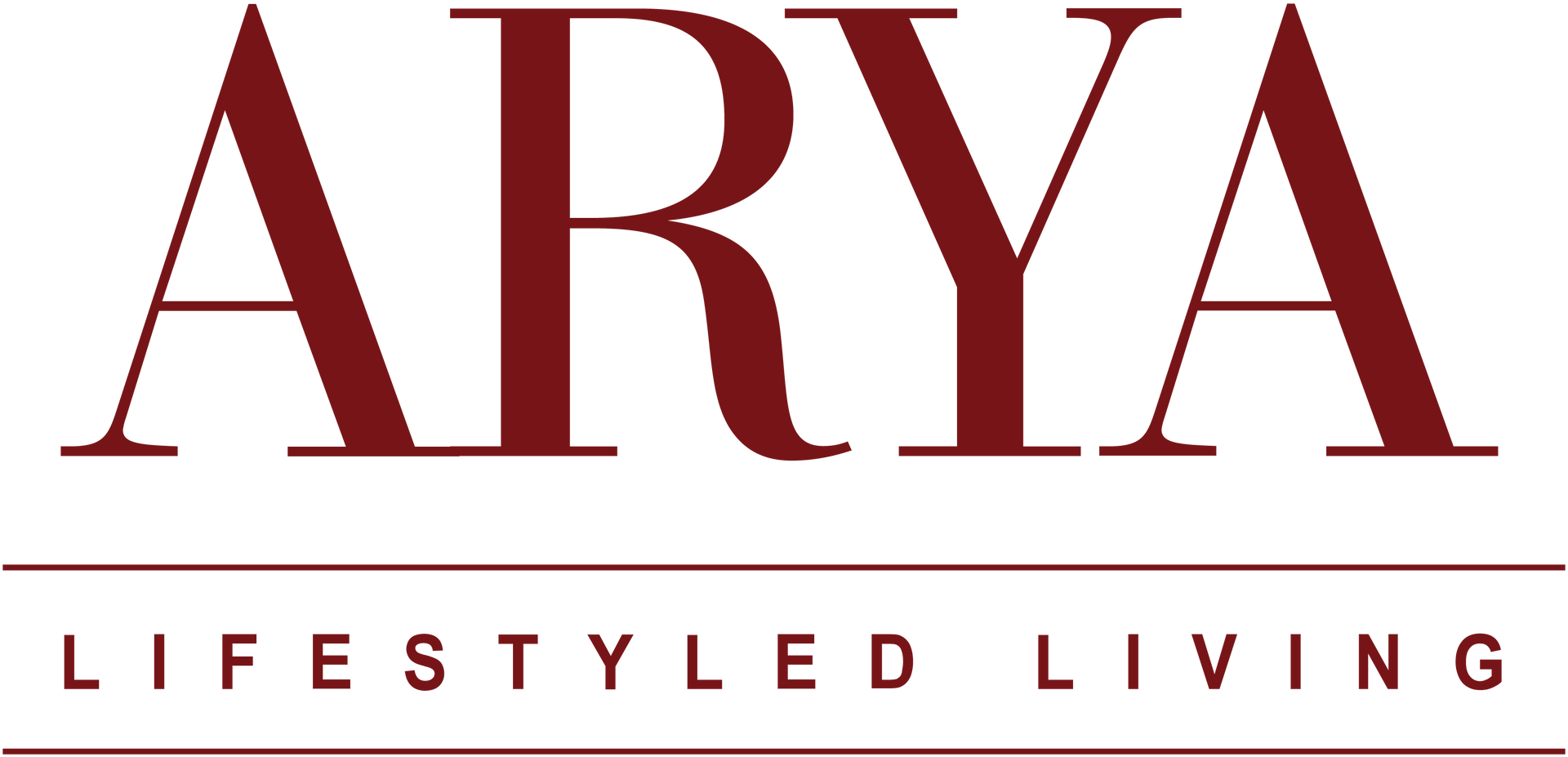 Arya lifestyled living logo on a white background