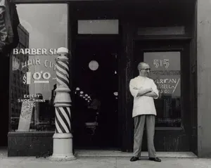 Historic barbershop storefront representing traditional barber culture and craftsmanship at Swagger & Blade.