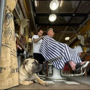 Traditional straight razor and men's haircut service performed at Swagger & Blade barbershop in Monmouth County, NJ.