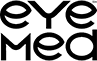 A black and white logo for eye med on a white background.