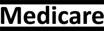 The word medicare is written in black on a white background.