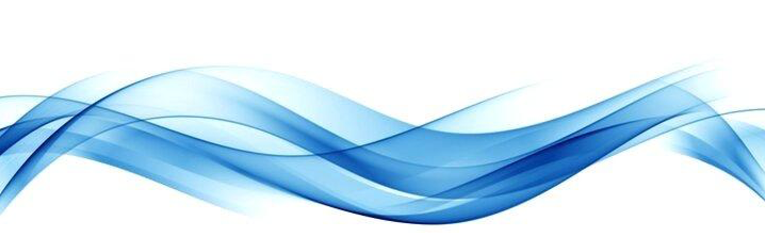 A blue wave on a white background that looks like smoke.
