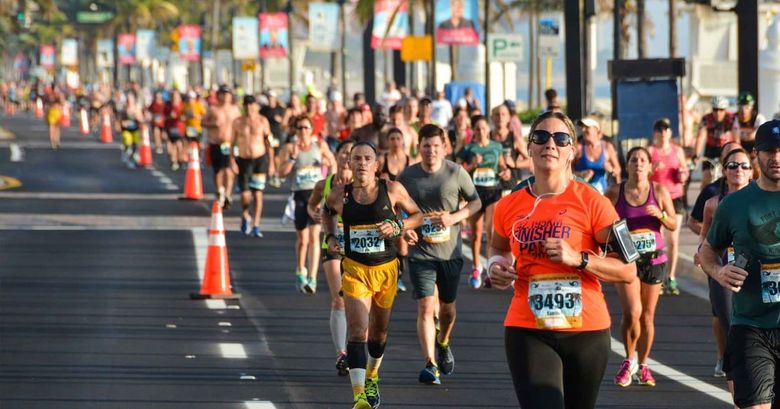 Runners on the coastal A1A course