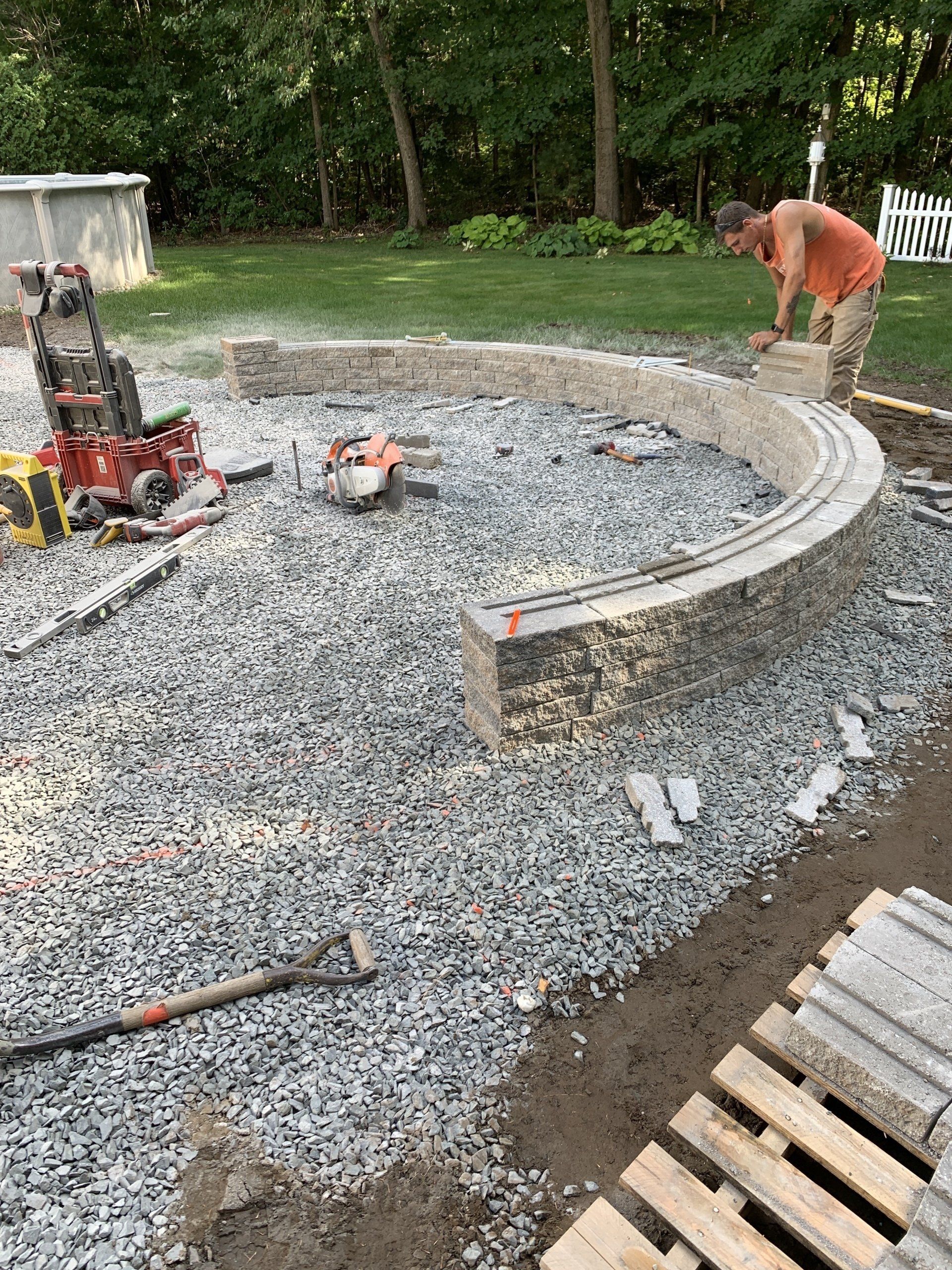retaining walls and steps