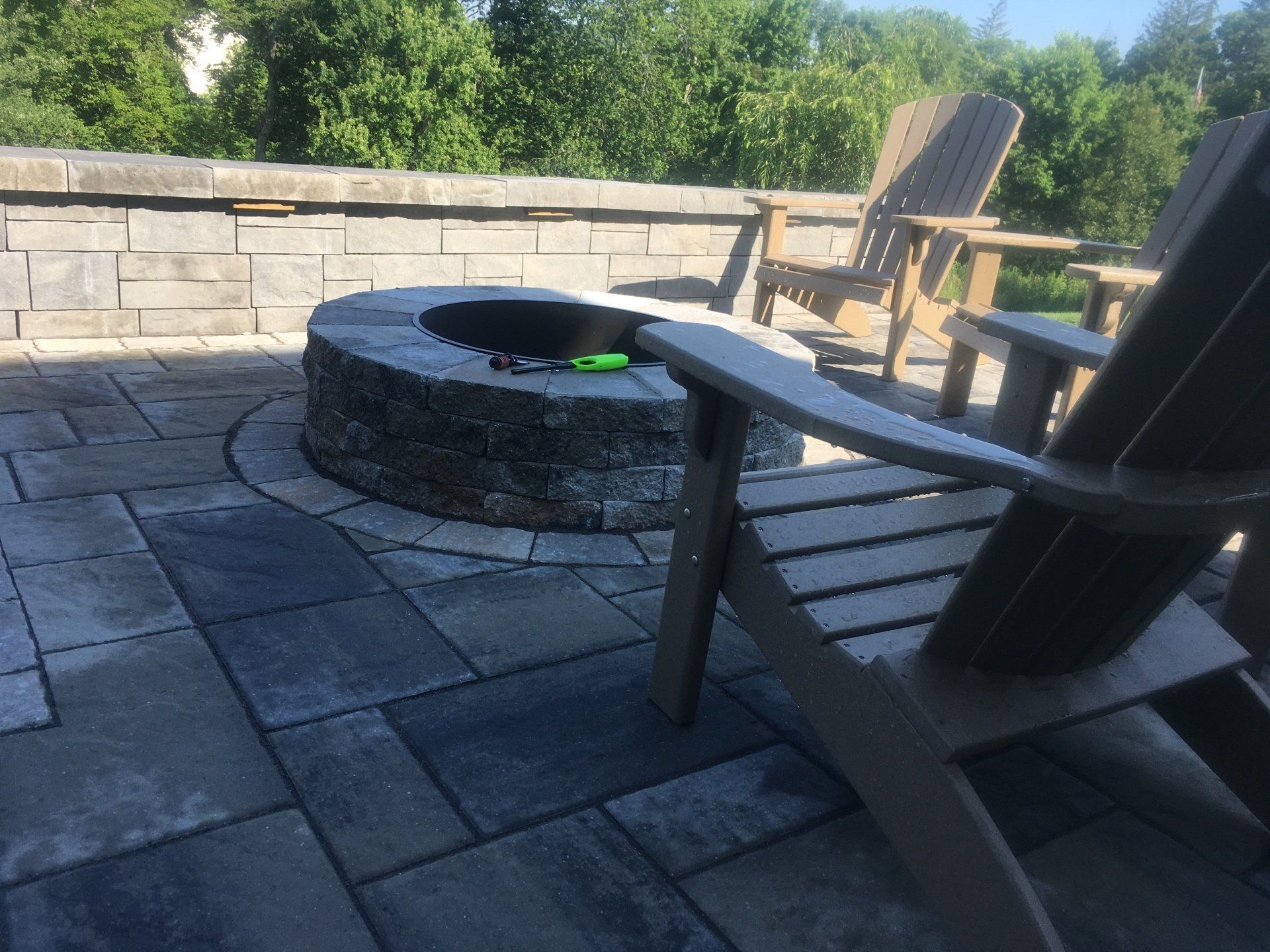 outdoor stone fire pit