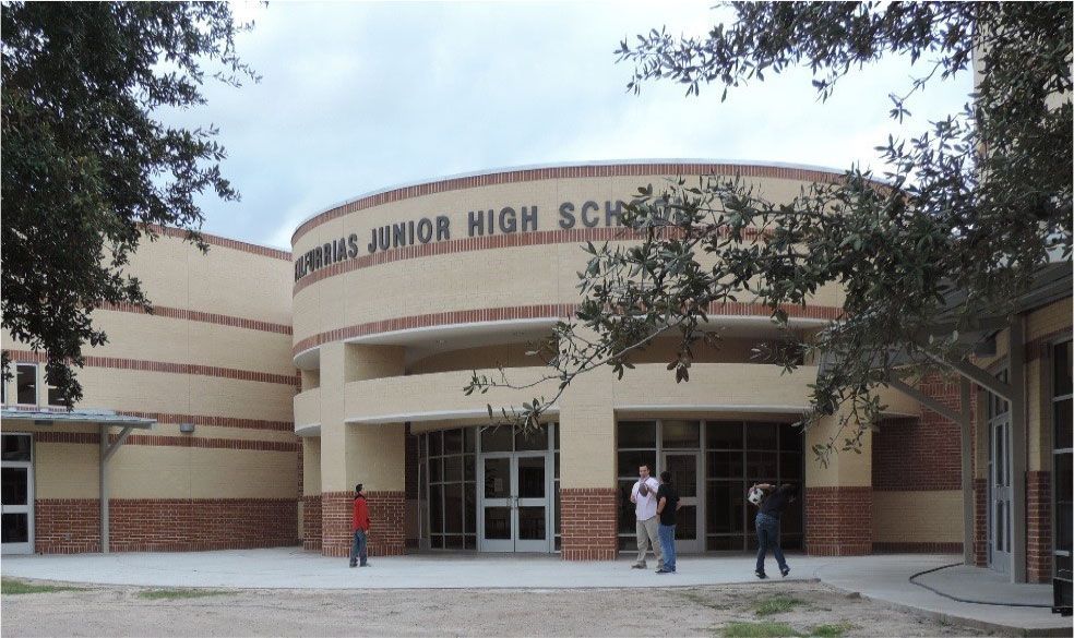 The front of a texas junior high school
